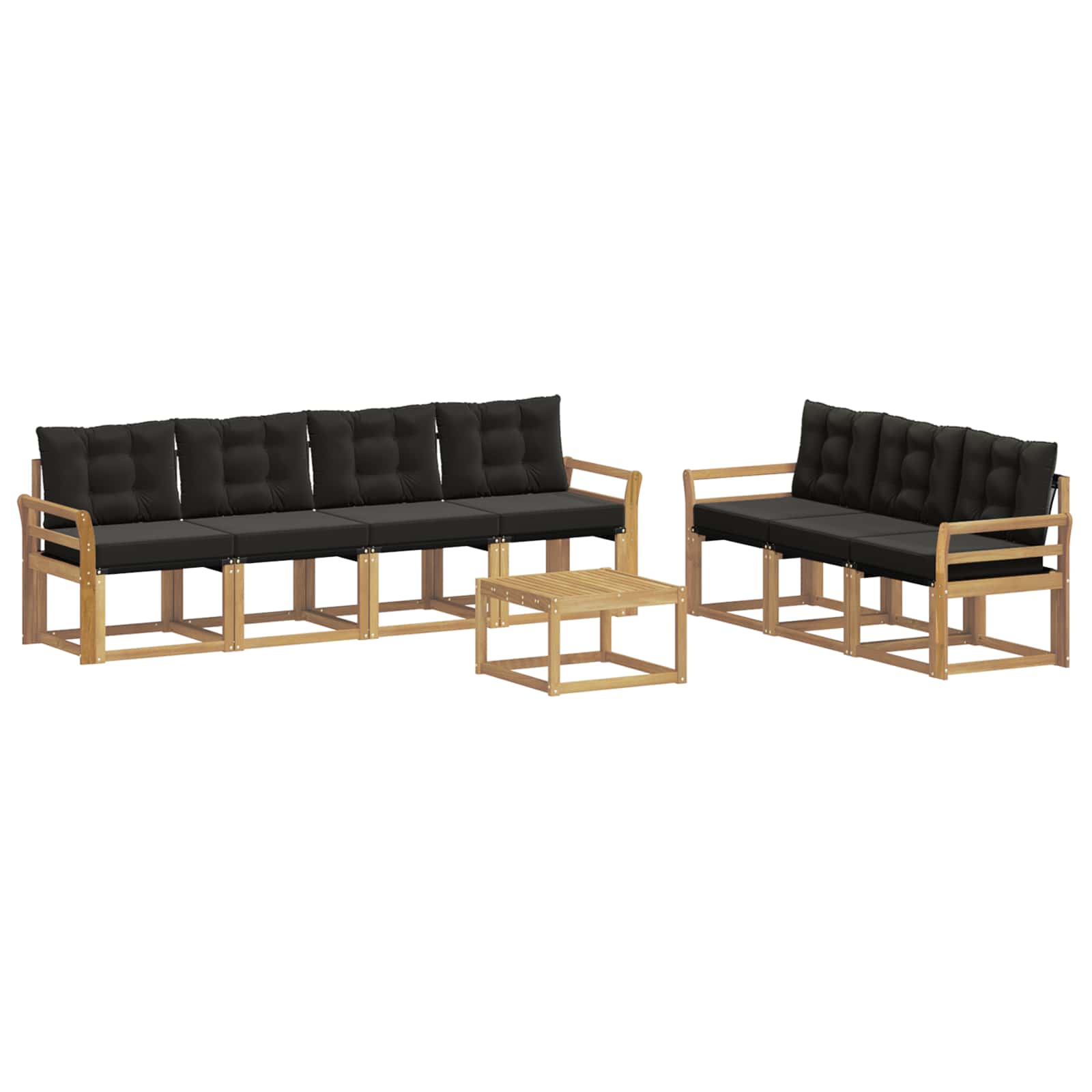 Set vanjskih sofa s jastukom 8 pcs Bijela i crna