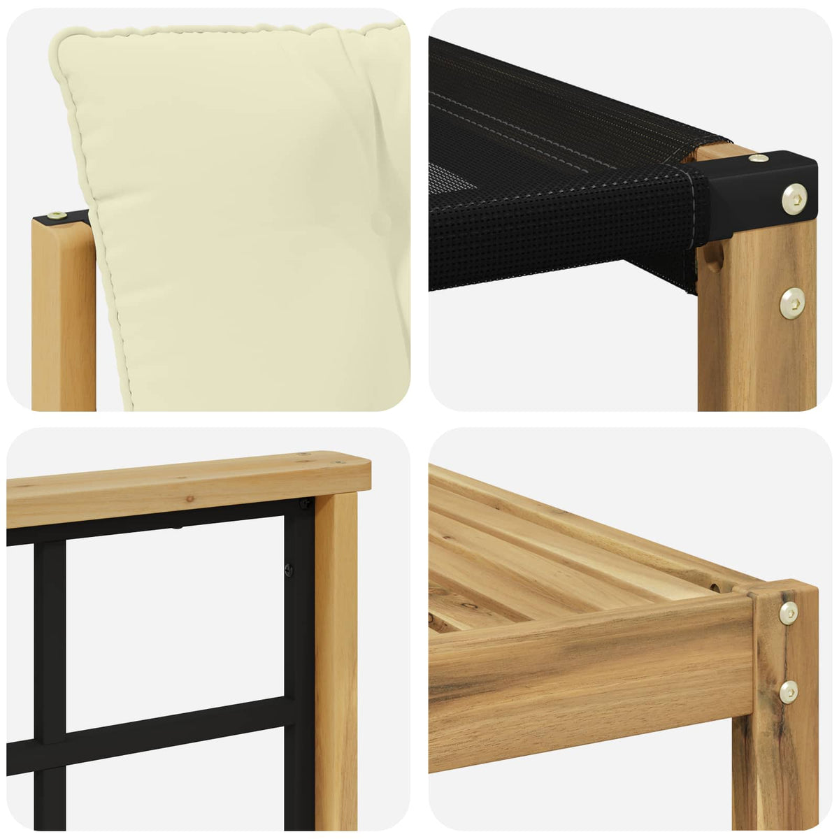 Set vanjskih sofa 8 kom. Bijela i krem Smeđa 59 x 59 x 37 cm
