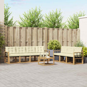 Set vanjskih sofa 8 kom. Bijela i krem Smeđa 59 x 59 x 37 cm