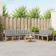 Set vanjskih sofa 8 kom. Bijela i svjetlosiva Smeđa 59 x 59 x 37 cm