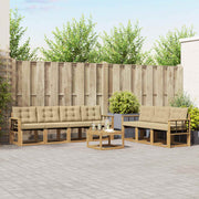 Set vanjskih sofa 8 kom. Bijela i bež Smeđa 59 x 59 x 37 cm