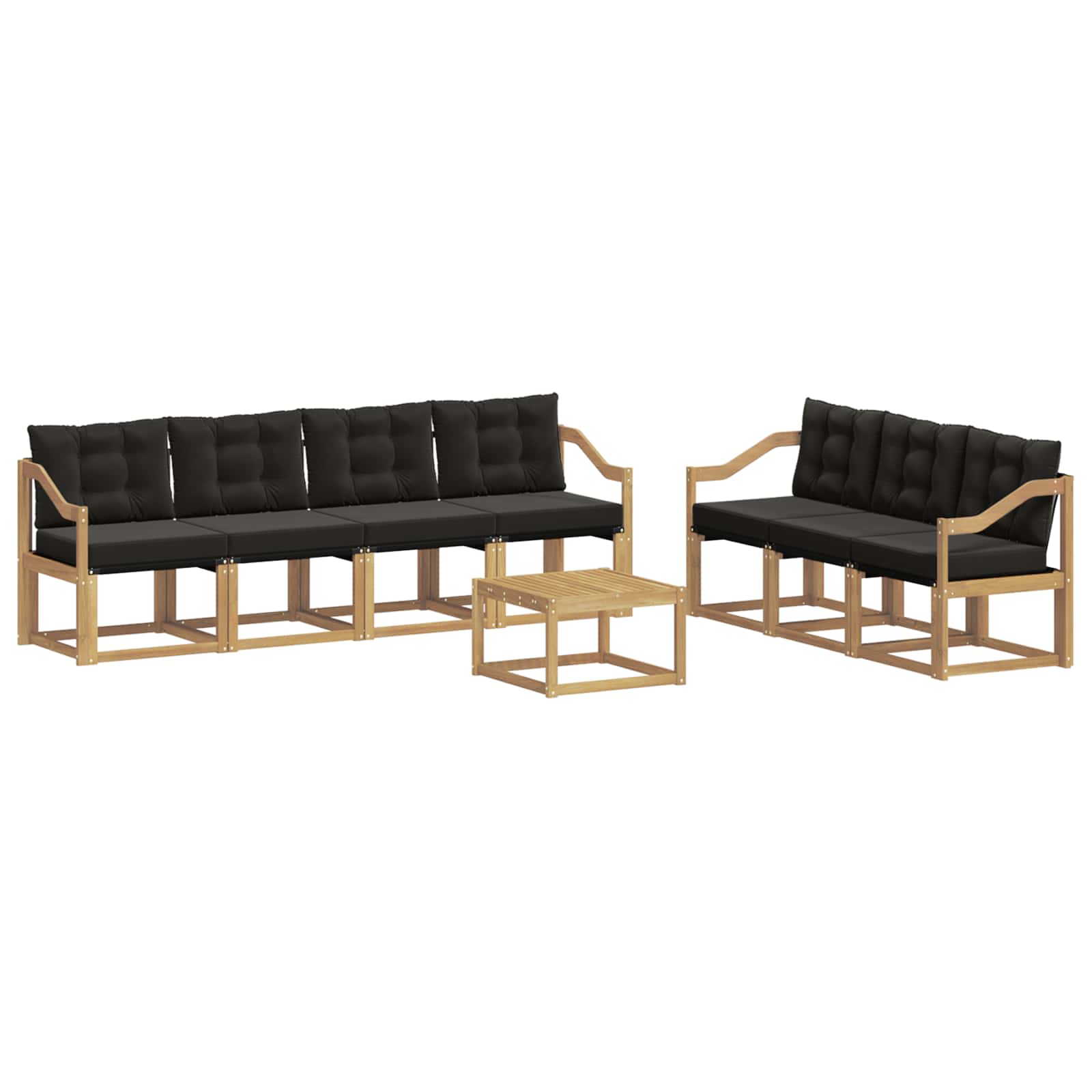 Set vanjskih sofa s jastukom 8 pcs Bijela i crna