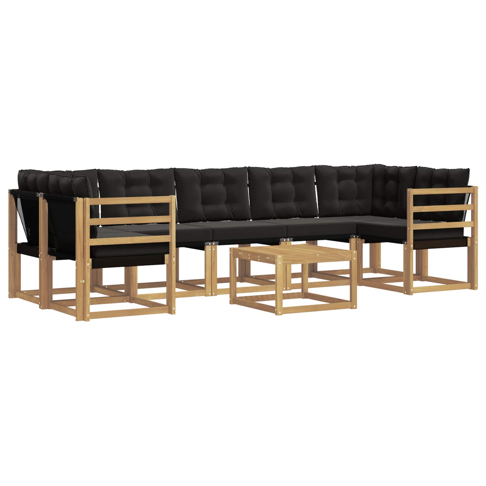 Set vanjskih sofa s jastukom 8 pcs Bijela i crna
