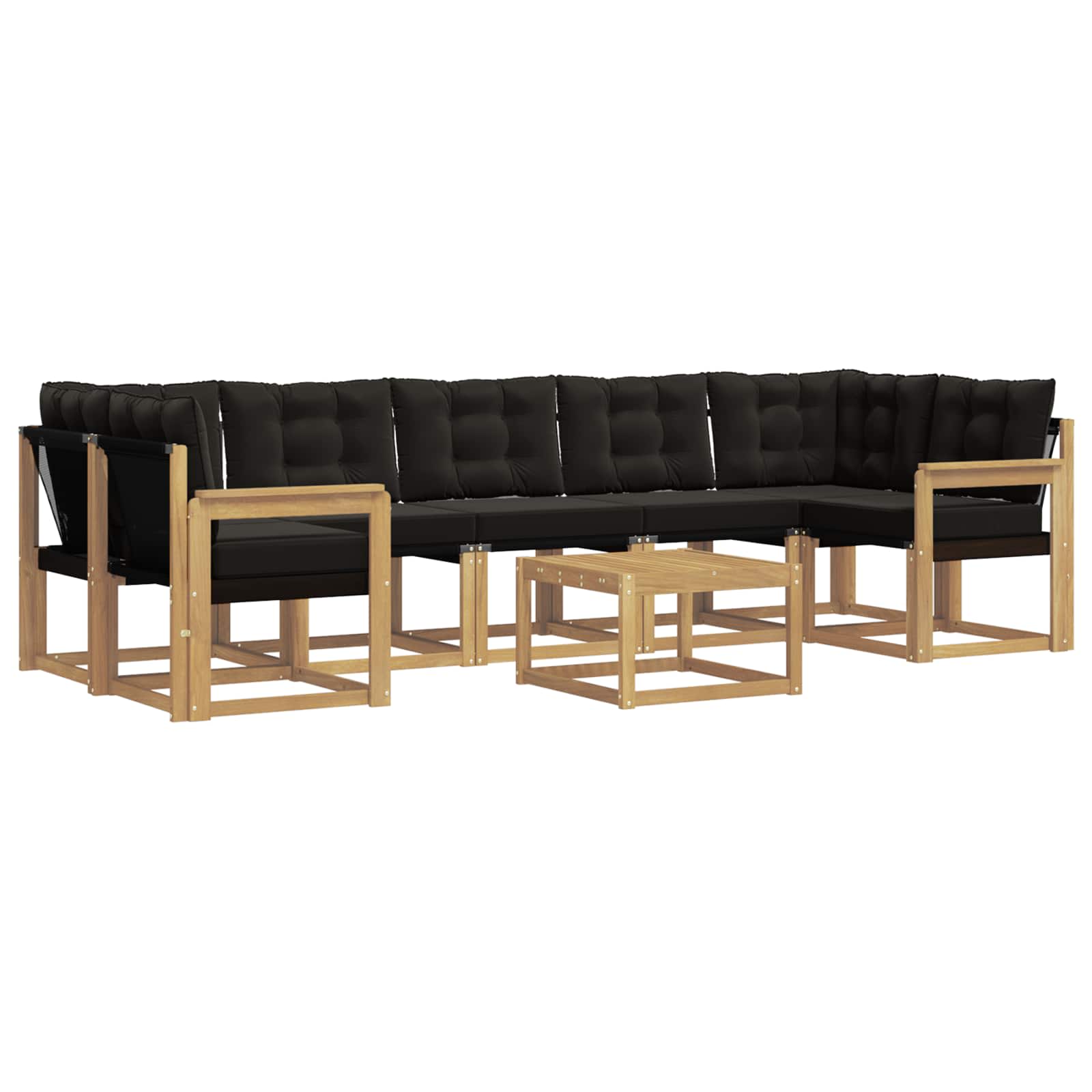 Set vanjskih sofa s jastukom 8 pcs Bijela i crna