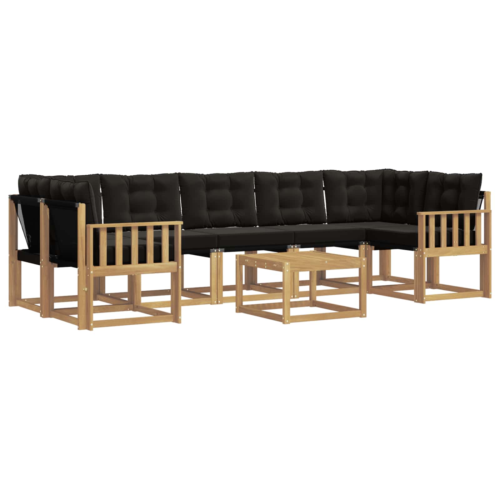 Set vanjskih sofa s jastukom 8 pcs Bijela i crna