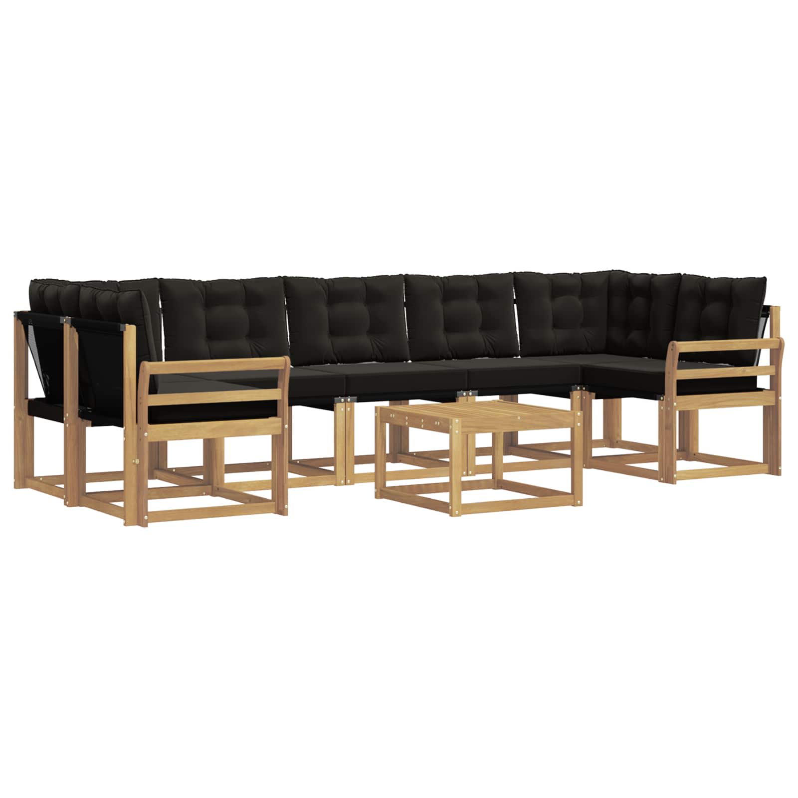 Set vanjskih sofa s jastukom 8 pcs Bijela i crna