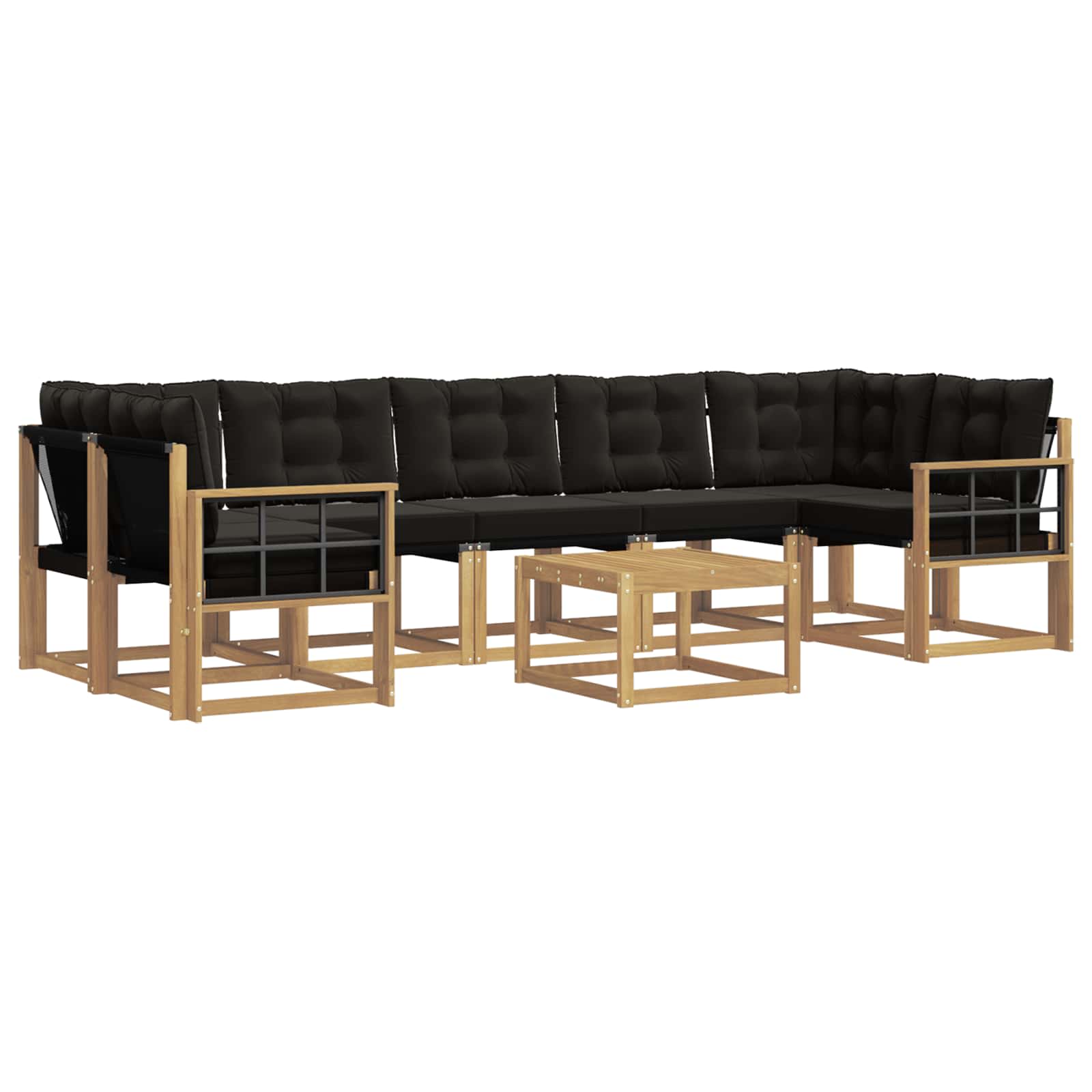Set vanjskih sofa s jastukom 8 pcs Bijela i crna