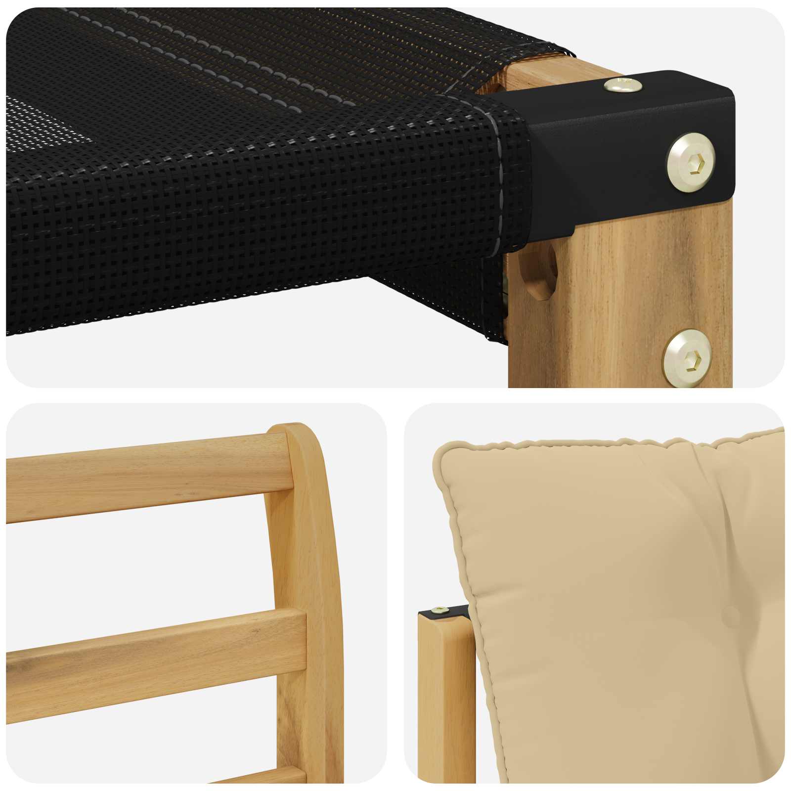 Set vanjskih sofa s jastukom 4 pcs Bijela i bež
