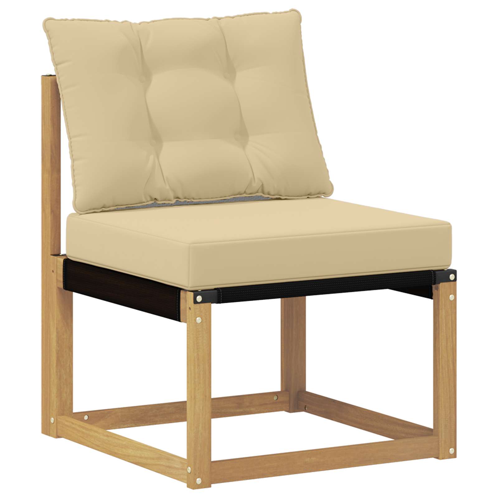 Set vanjskih sofa s jastukom 4 pcs Bijela i bež