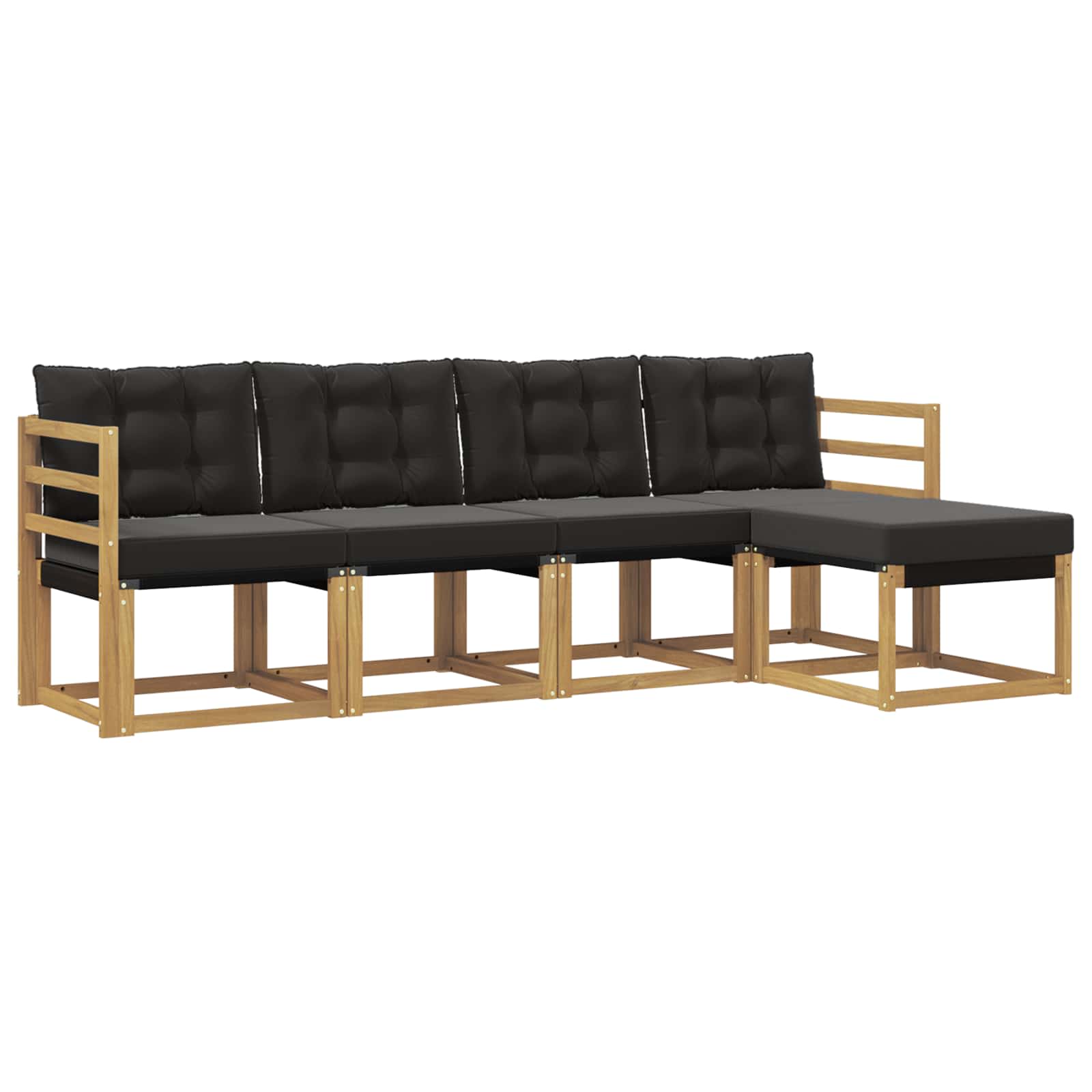 Set vanjskih sofa s jastukom 5 pcs Bijela i crna