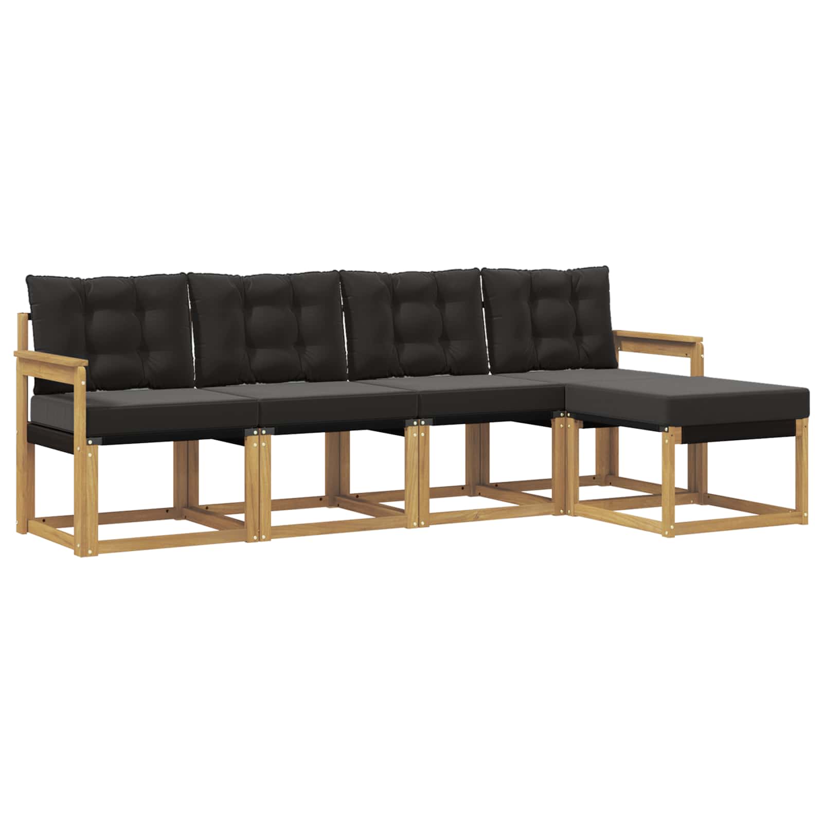 Set vanjskih sofa s jastukom 5 pcs Bijela i crna
