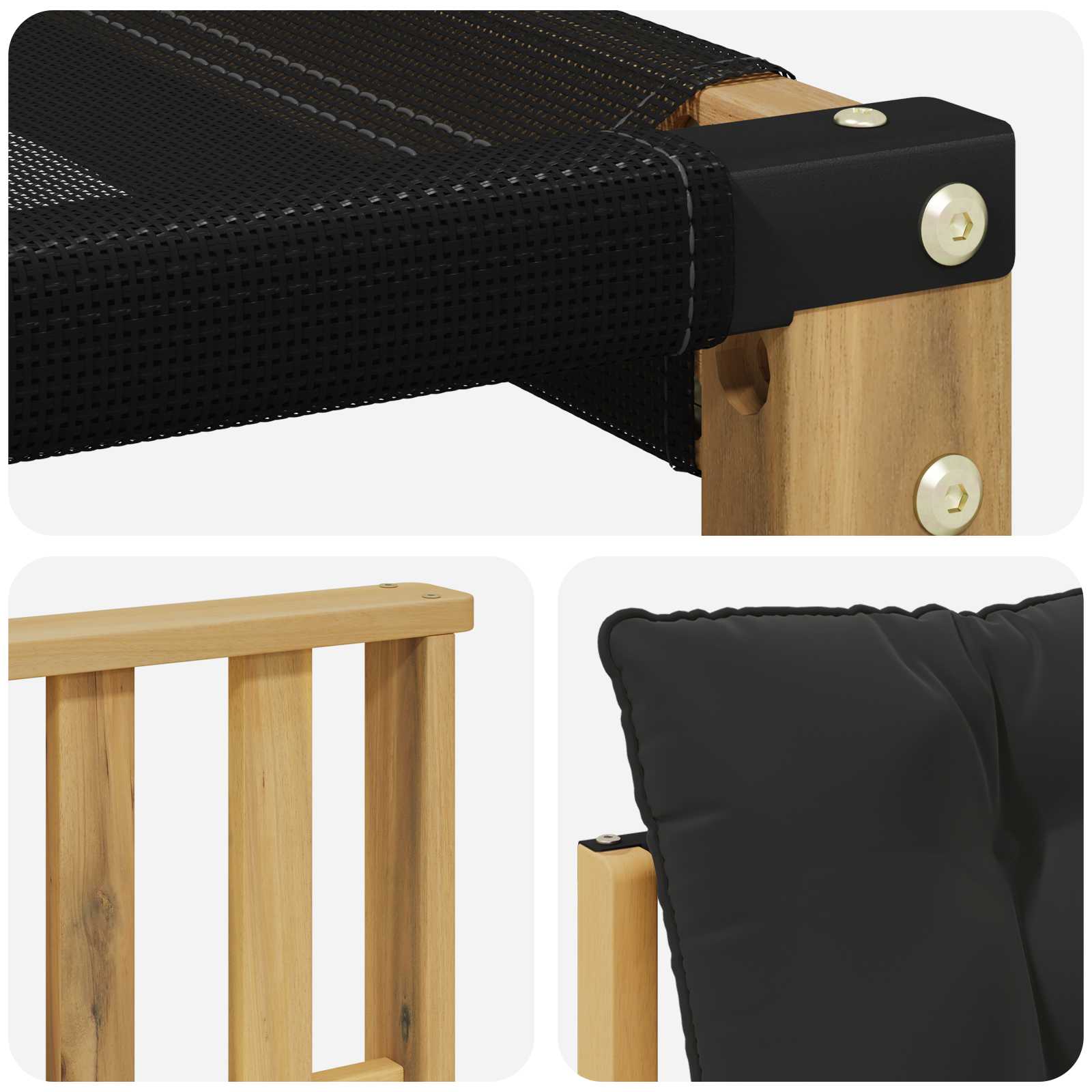 Set vanjskih sofa s jastukom 5 pcs Bijela i crna