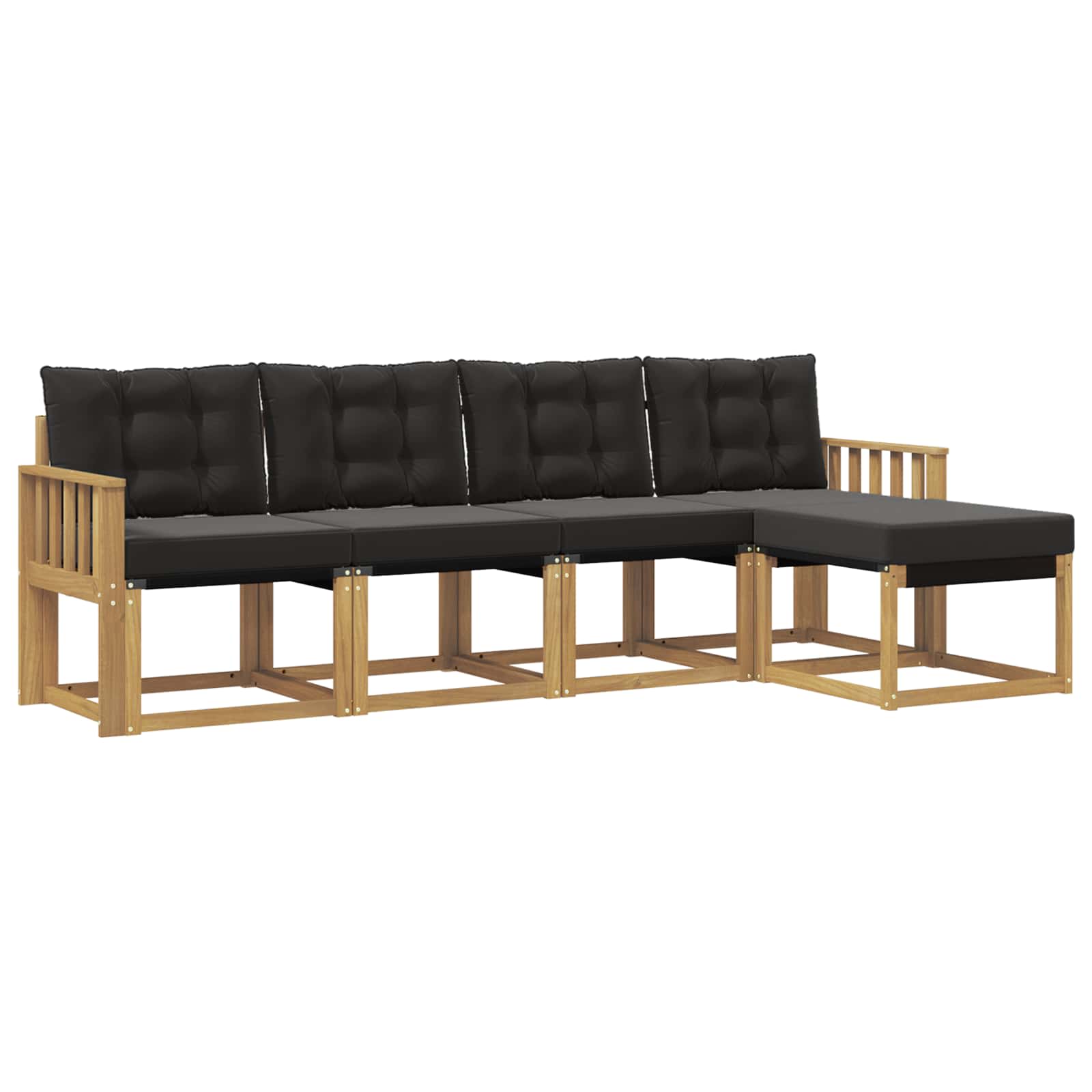 Set vanjskih sofa s jastukom 5 pcs Bijela i crna