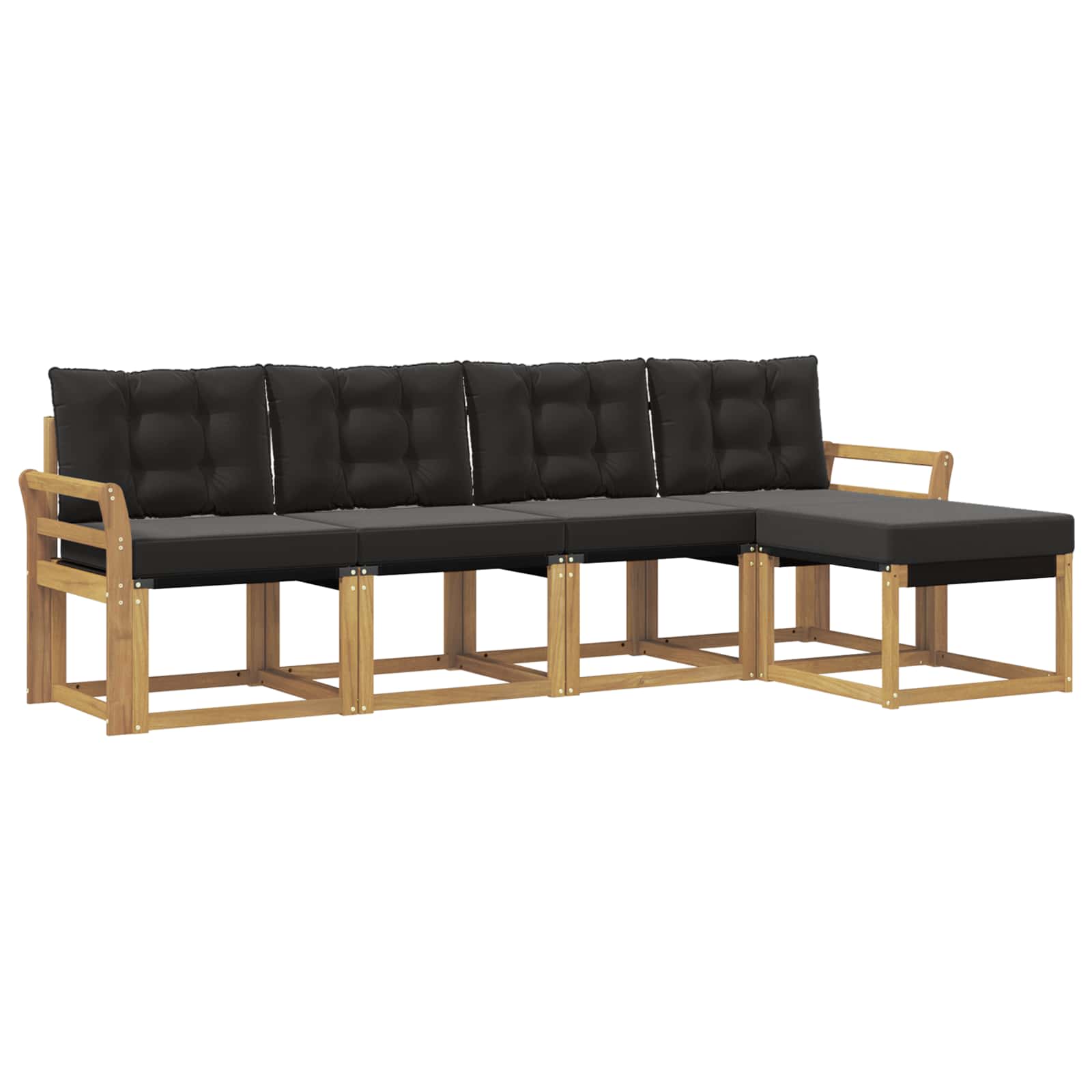 Set vanjskih sofa s jastukom 5 pcs Bijela i crna