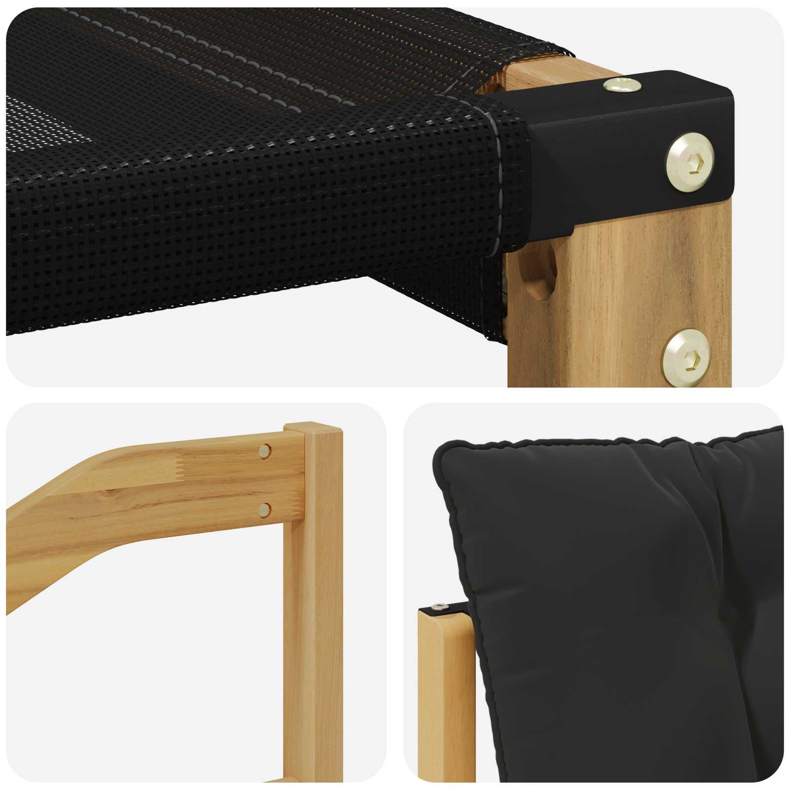 Set vanjskih sofa s jastukom 5 pcs Bijela i crna