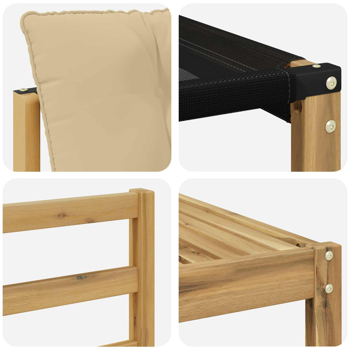 Set vanjskih sofa 6 kom. Bijela i bež Smeđa 59 x 59 x 37 cm