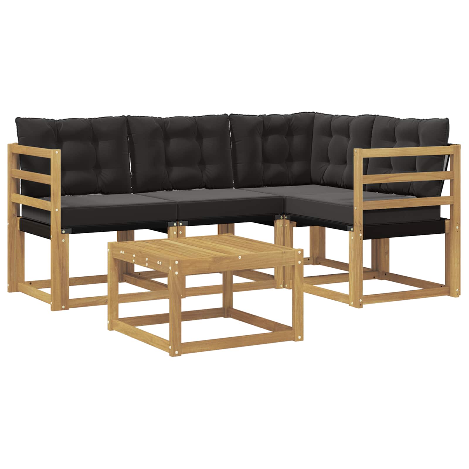 Set vanjskih sofa s jastukom 5 pcs Bijela i crna