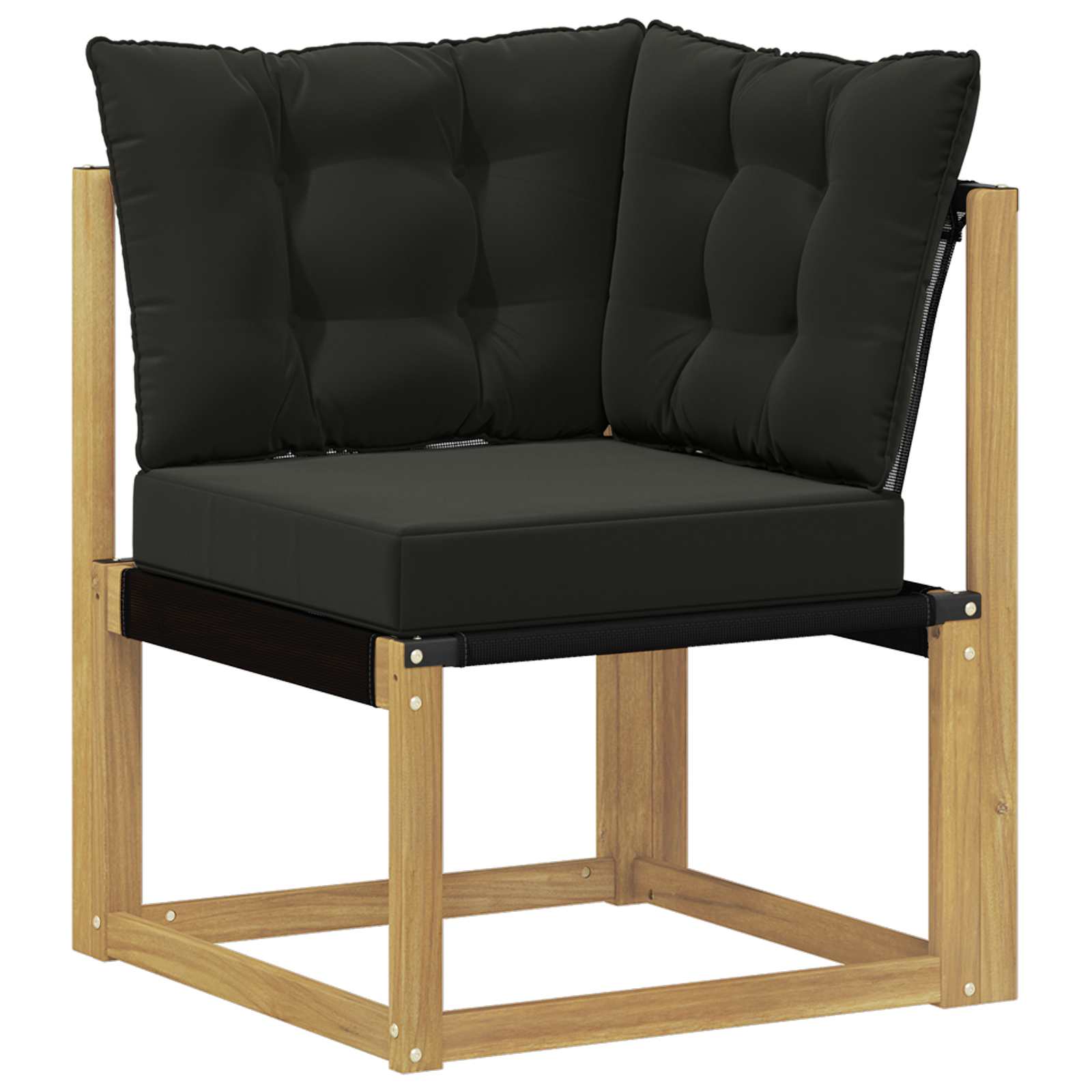 Set vanjskih sofa s jastukom 5 pcs Bijela i crna