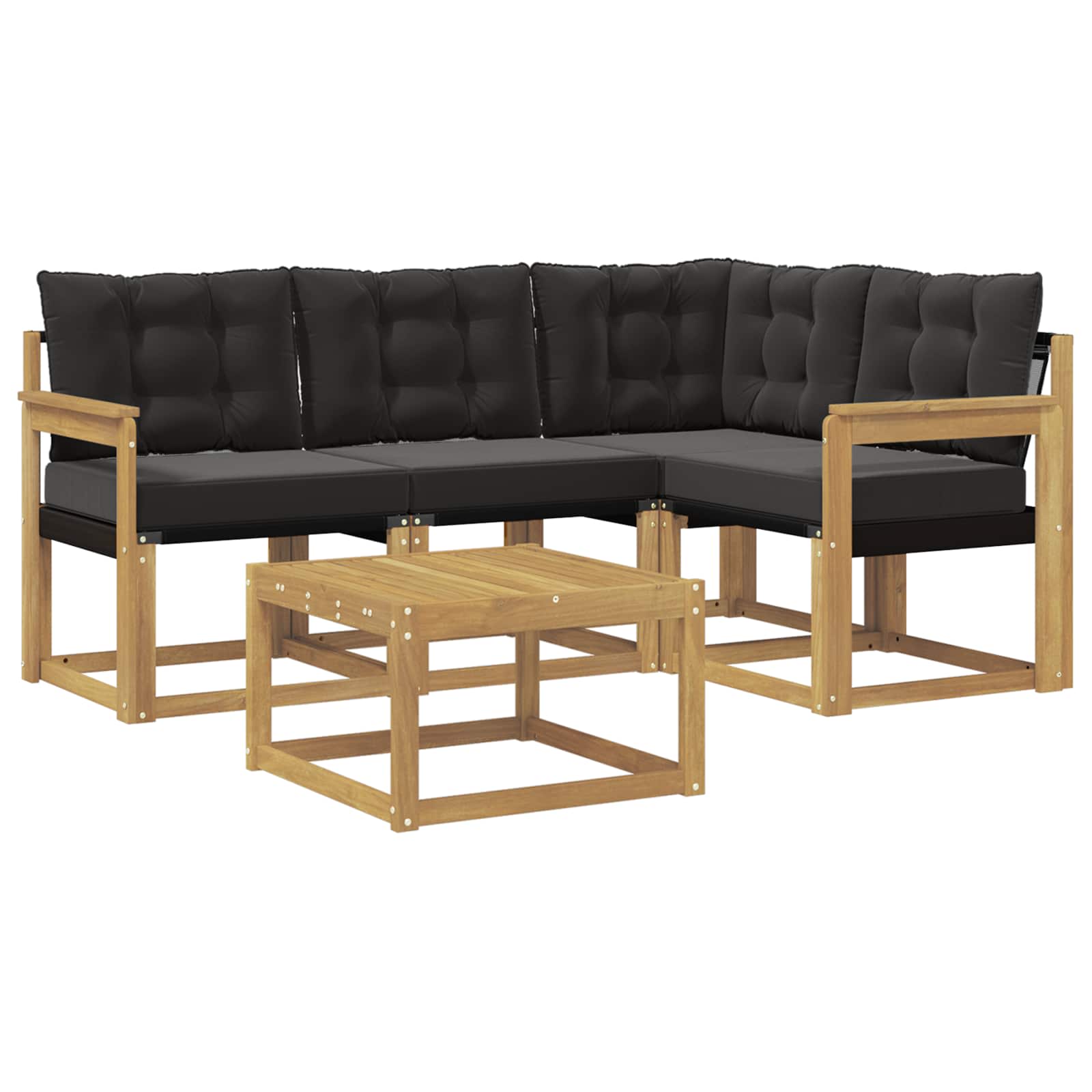 Set vanjskih sofa s jastukom 5 pcs Bijela i crna