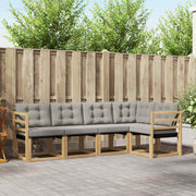 Set vanjskih sofa 5 kom. Bijela i svjetlosiva Smeđa 245 x 126,5 x 73 cm