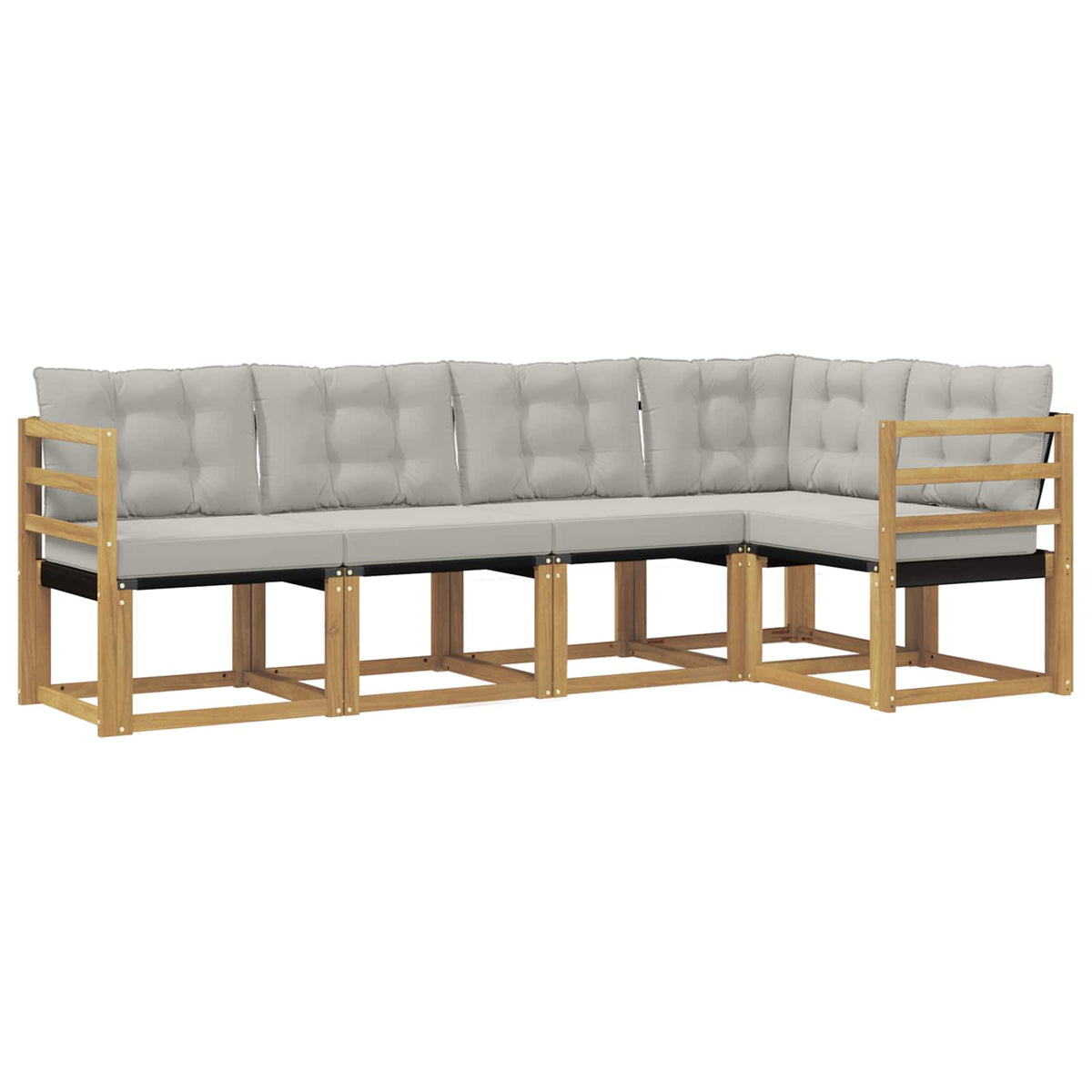 Set vanjskih sofa 5 kom. Bijela i svjetlosiva Smeđa 245 x 126,5 x 73 cm