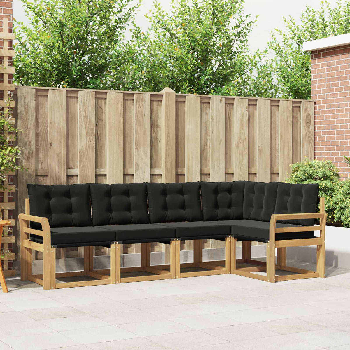 Set vanjskih sofa 5 kom. Čvrsto drvo akacije i Textilene