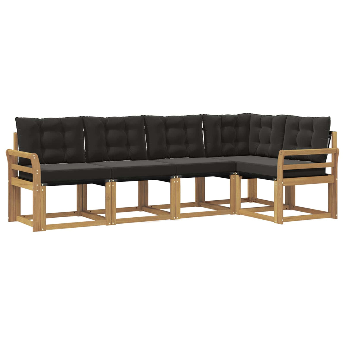 Set vanjskih sofa 5 kom. Čvrsto drvo akacije i Textilene