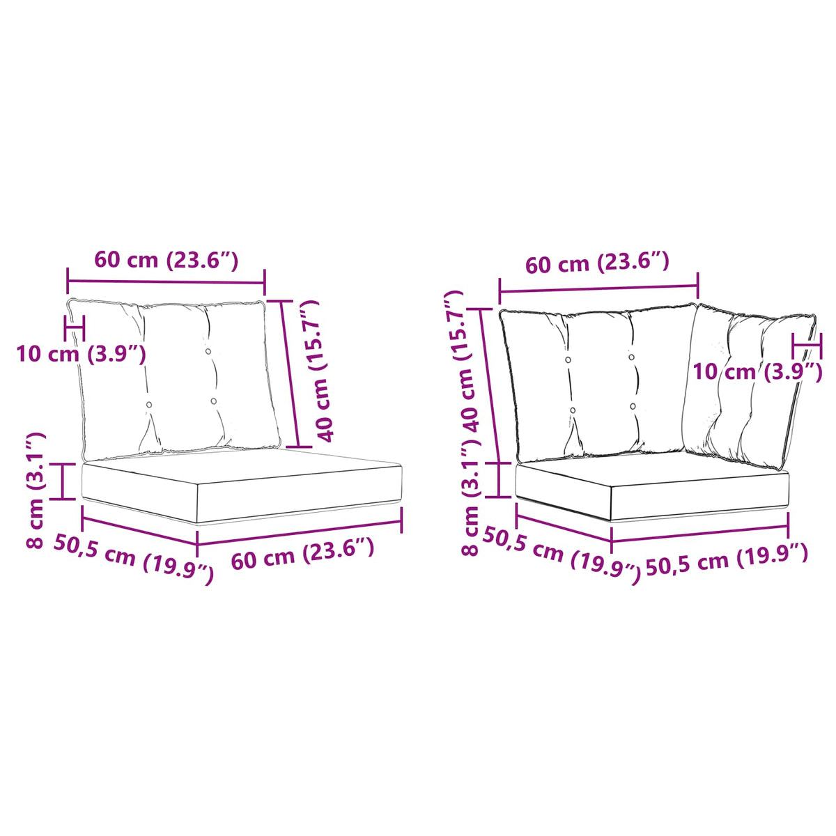 Set vanjskih sofa 7 kom. Bijela i crna Smeđa 247 x 128,5 x 73 cm
