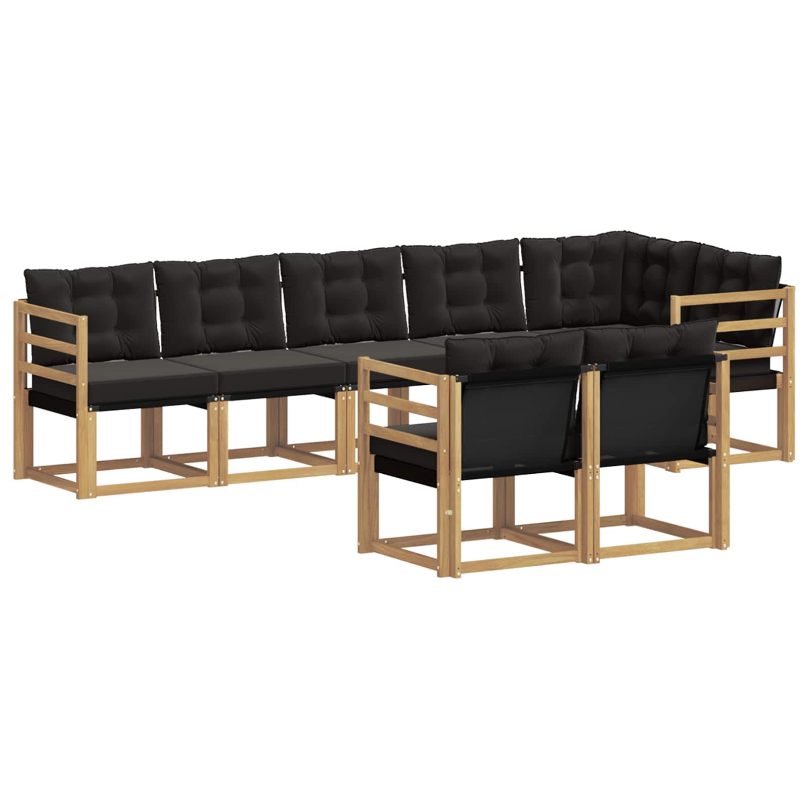 Set vanjskih sofa s jastukom 8 pcs Bijela i crna