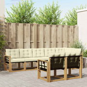 Set vanjskih sofa 8 kom. Bijela i krem Smeđa 306 x 128,5 x 73 cm