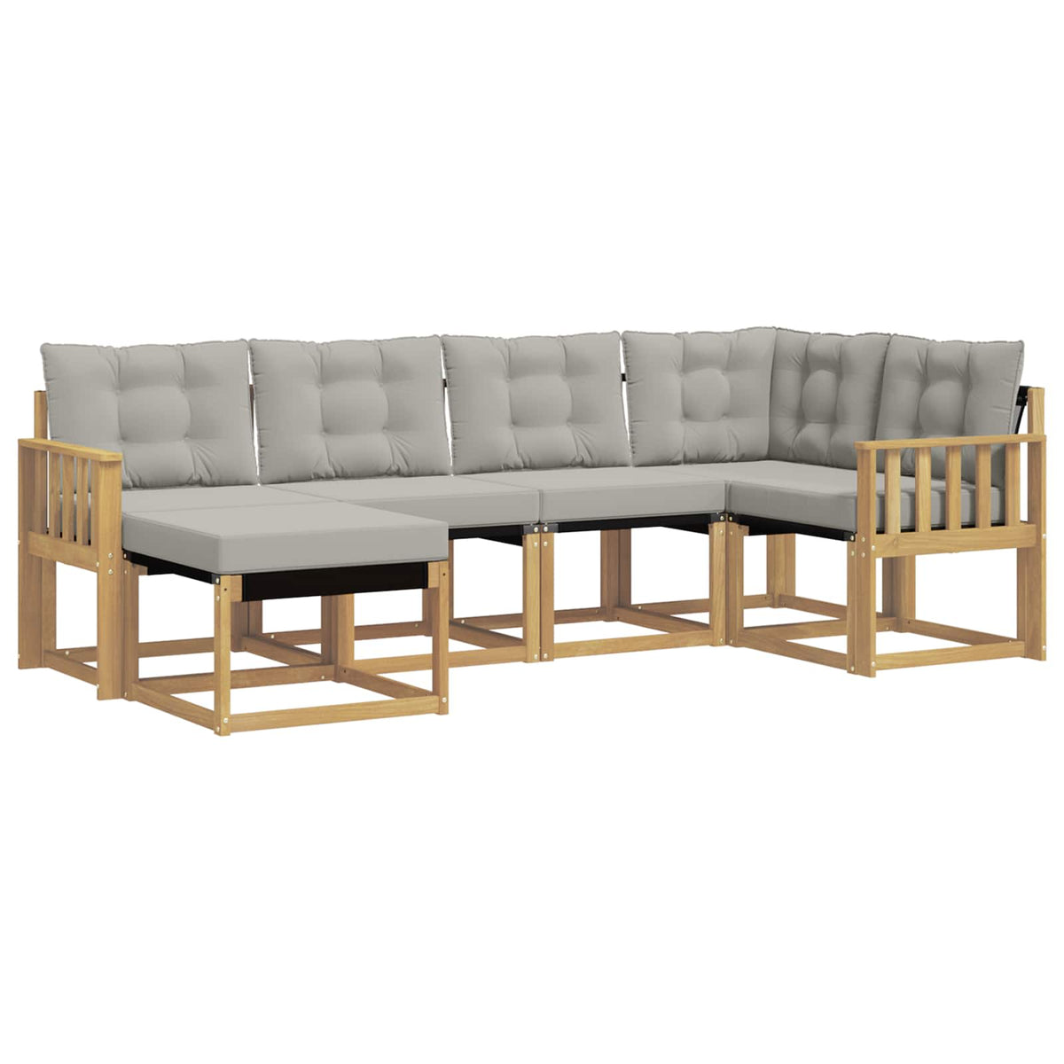 Set vanjskih sofa 6 kom. Bijela i svjetlosiva Smeđa 247 x 128,5 x 73 cm