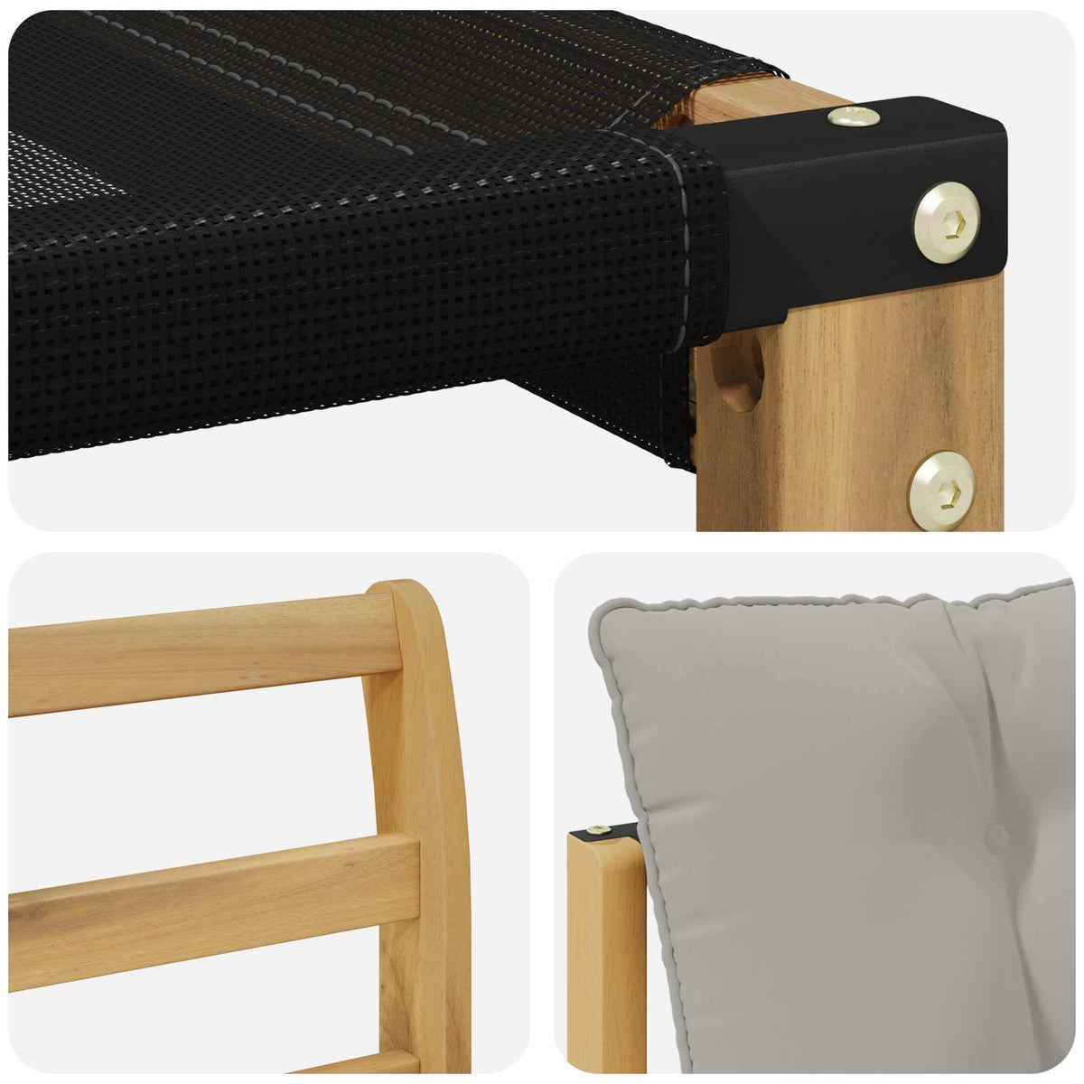 Set vanjskih sofa 6 kom. Bijela i svjetlosiva Smeđa 249 x 130,5 x 73 cm