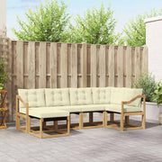 Set vanjskih sofa 6 kom. Bijela i krem Smeđa 245 x 126,5 x 73 cm