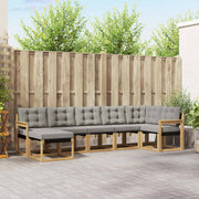 Set vanjskih sofa 7 kom. Bijela i svjetlosiva Smeđa 306 x 128,5 x 73 cm