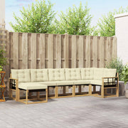 Set vanjskih sofa 7 kom. Bijela i krem Smeđa 306 x 128,5 x 73 cm