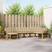 Set vanjskih sofa 8 kom. Bijela i bež Smeđa 306 x 187,5 x 73 cm
