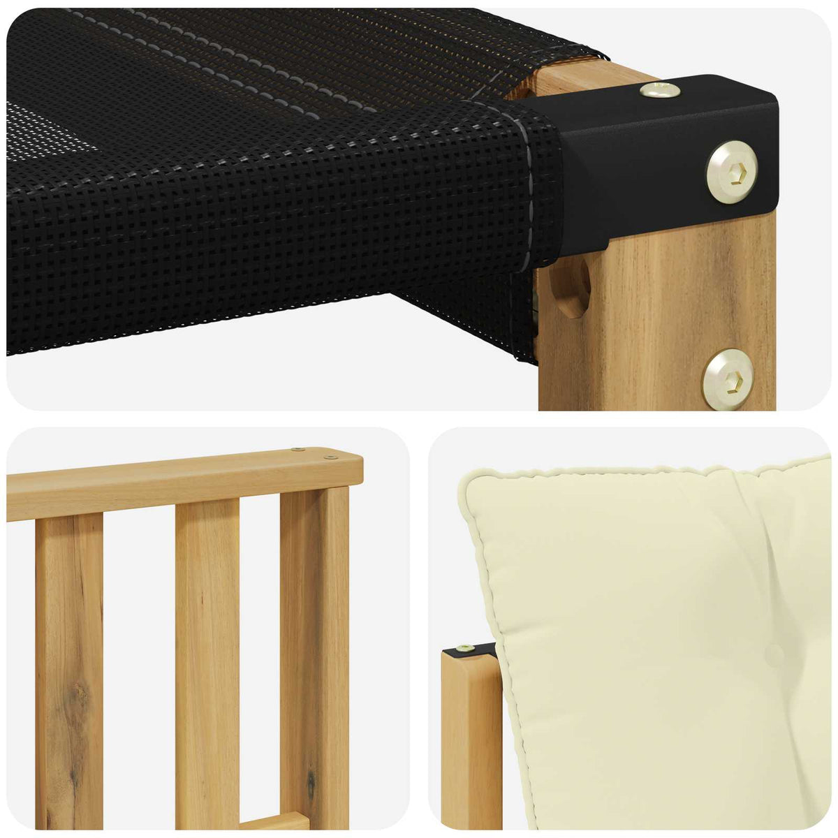 Set vanjskih sofa 6 kom. Bijela i krem Smeđa 245 x 128,5 x 73 cm