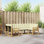 Set vanjskih sofa 6 kom. Bijela i krem Smeđa 245 x 128,5 x 73 cm