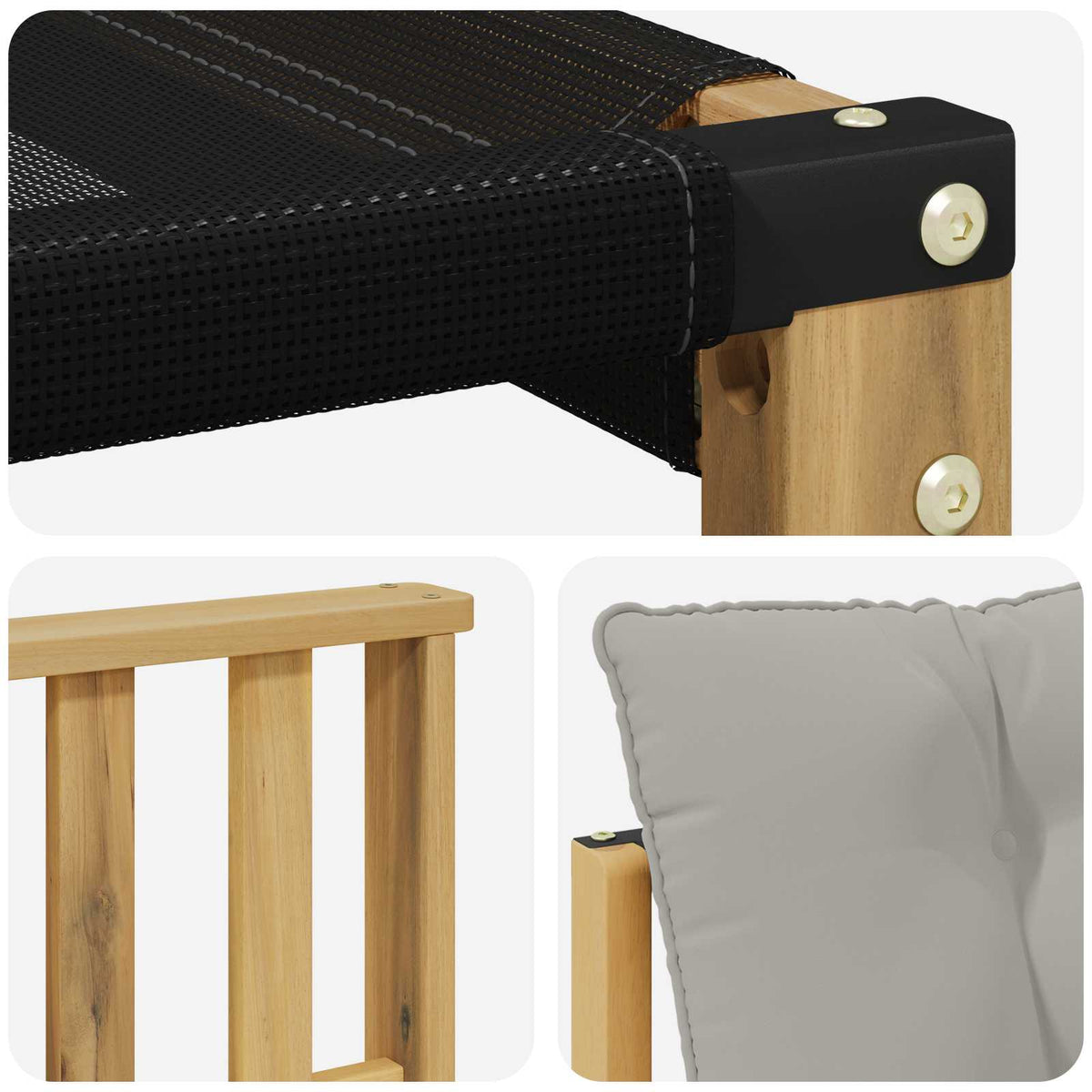 Set vanjskih sofa 6 kom. Bijela i svjetlosiva Smeđa 245 x 128,5 x 73 cm