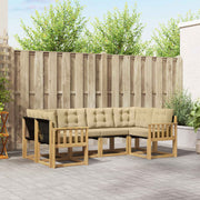 Set vanjskih sofa 6 kom. Bijela i bež Smeđa 245 x 128,5 x 73 cm