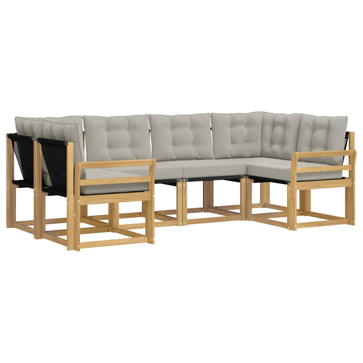 Set vanjskih sofa 6 kom. Bijela i svjetlosiva Smeđa 245 x 130,5 x 73 cm