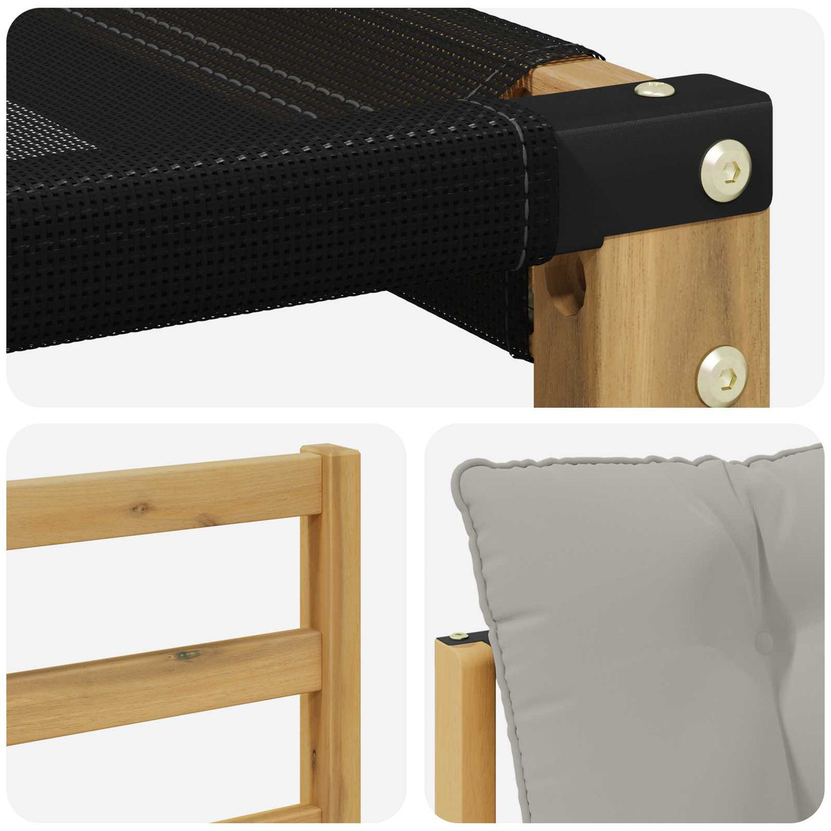 Set vanjskih sofa 7 kom. Bijela i svjetlosiva Smeđa 304 x 126,5 x 73 cm