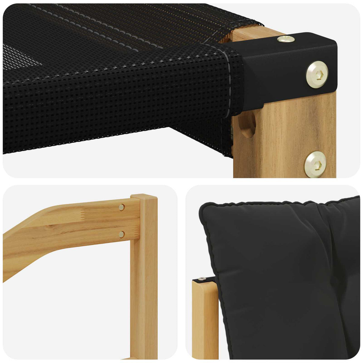 Set vanjskih sofa 7 kom. Bijela i crna Smeđa 245 x 126,5 x 73 cm