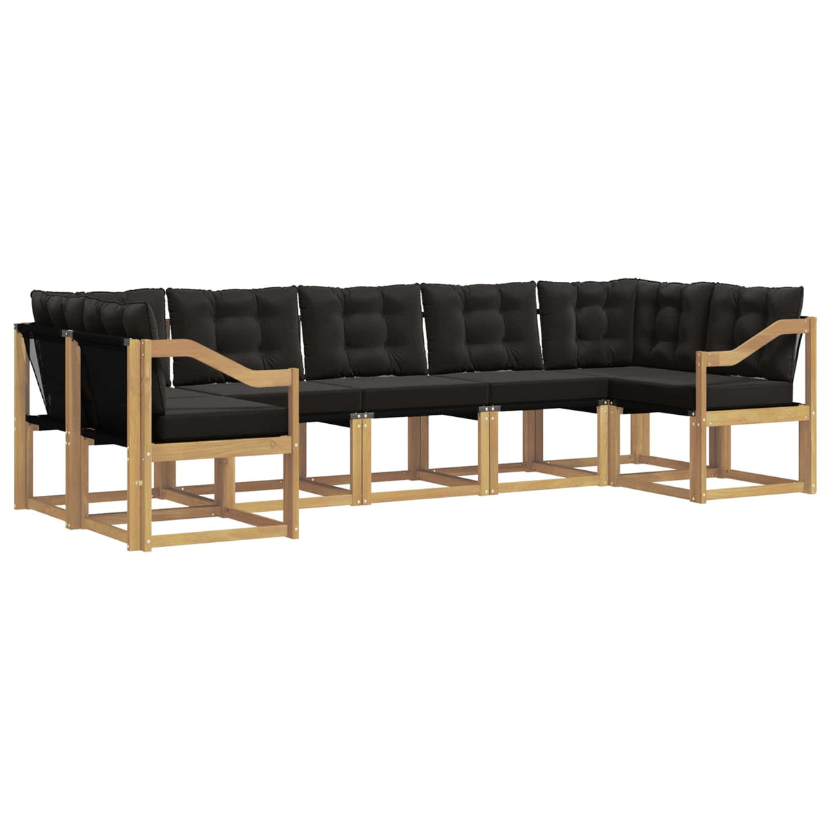 Set vanjskih sofa 7 kom. Bijela i crna Smeđa 245 x 126,5 x 73 cm