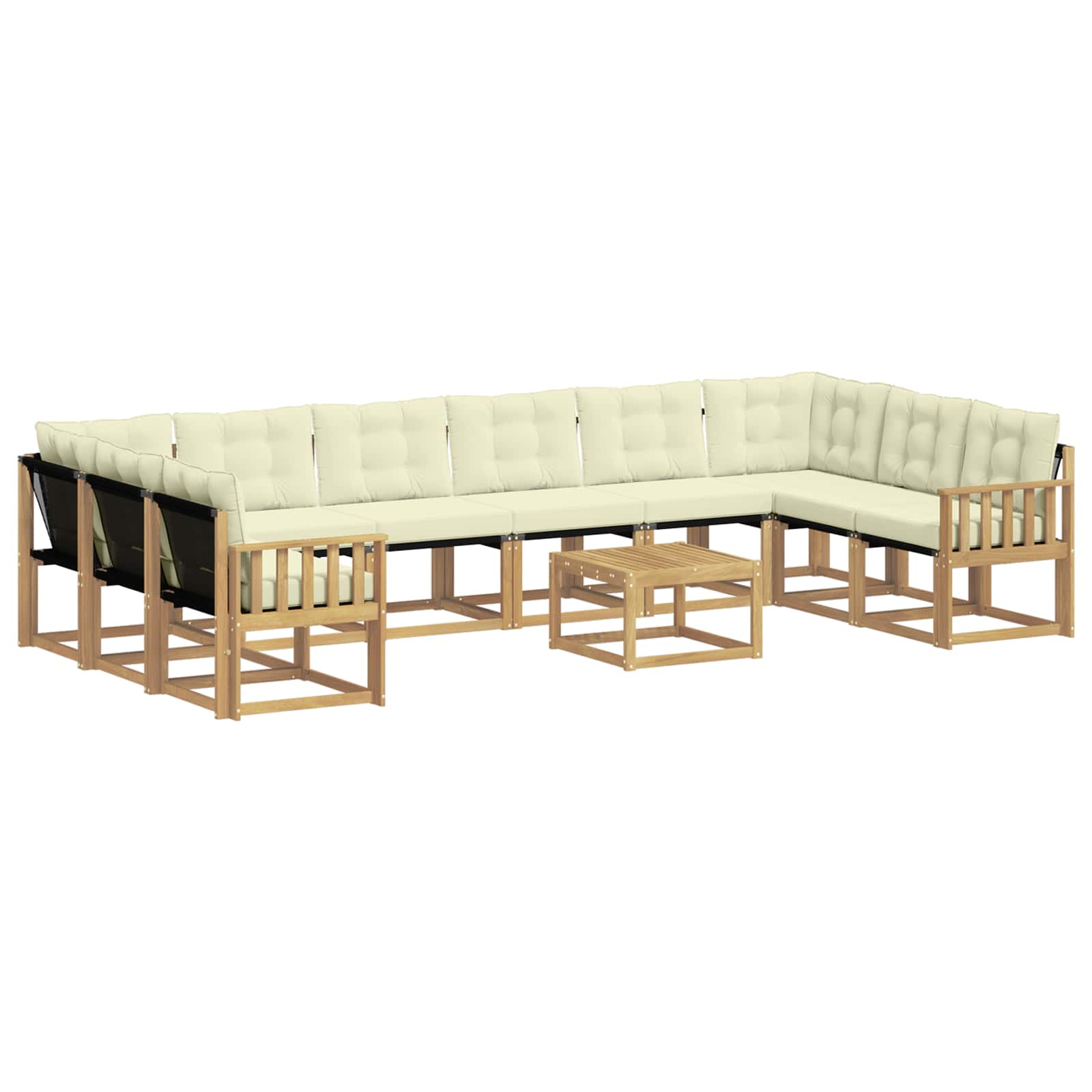 Set vanjskih sofa s jastukom 11 pcs Bijela i krem