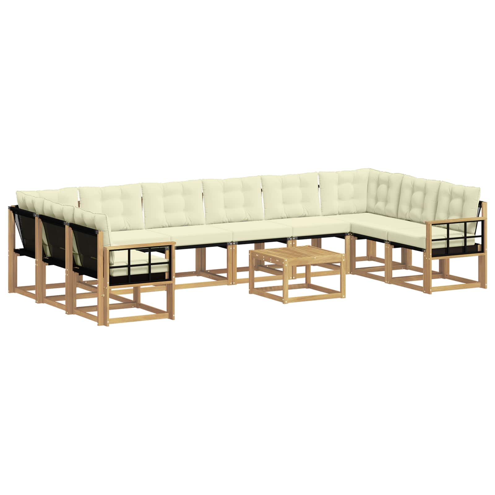 Set vanjskih sofa s jastukom 11 pcs Bijela i krem