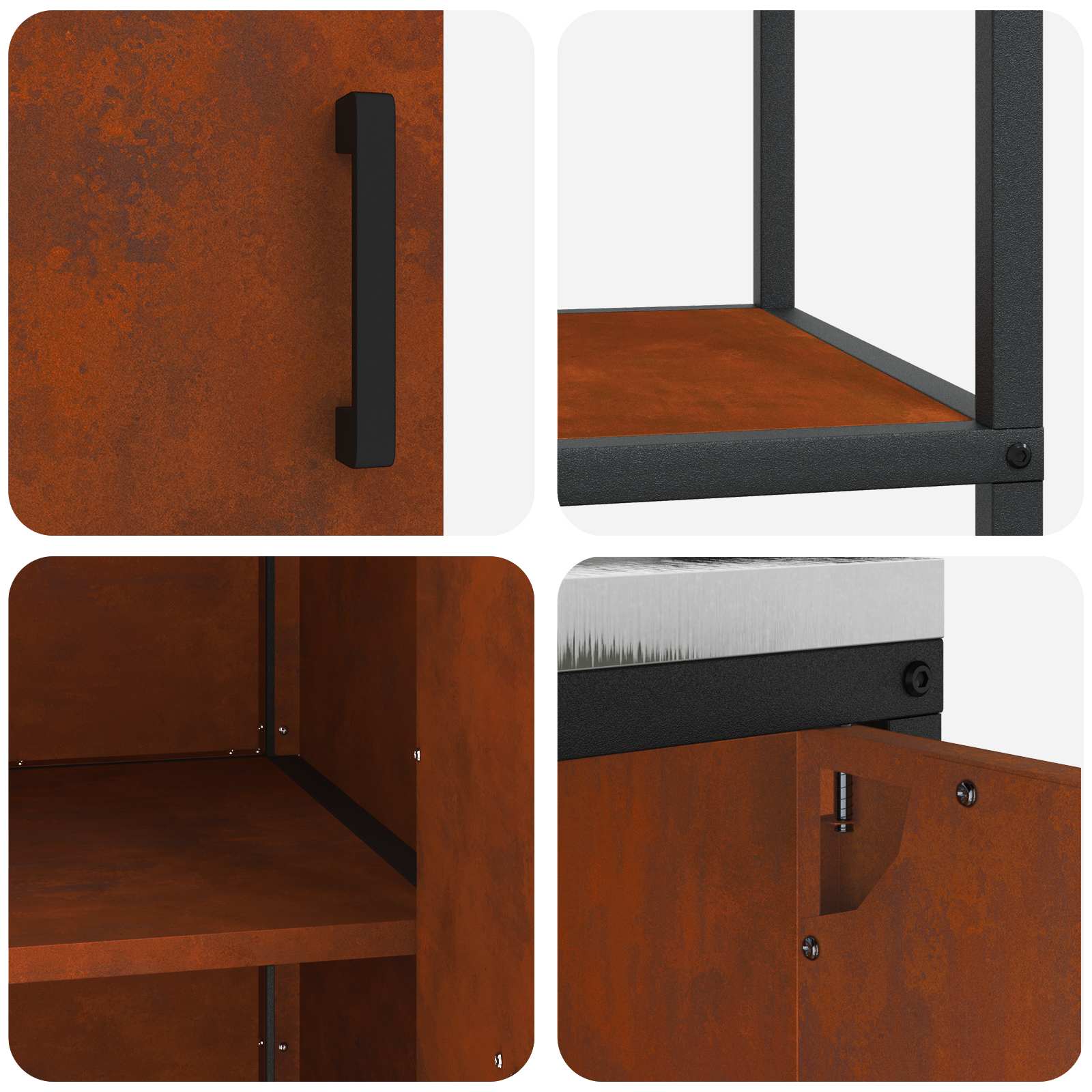 Kuhinjski set za pohranu HATTEM 2 pcs Rđa Čelik