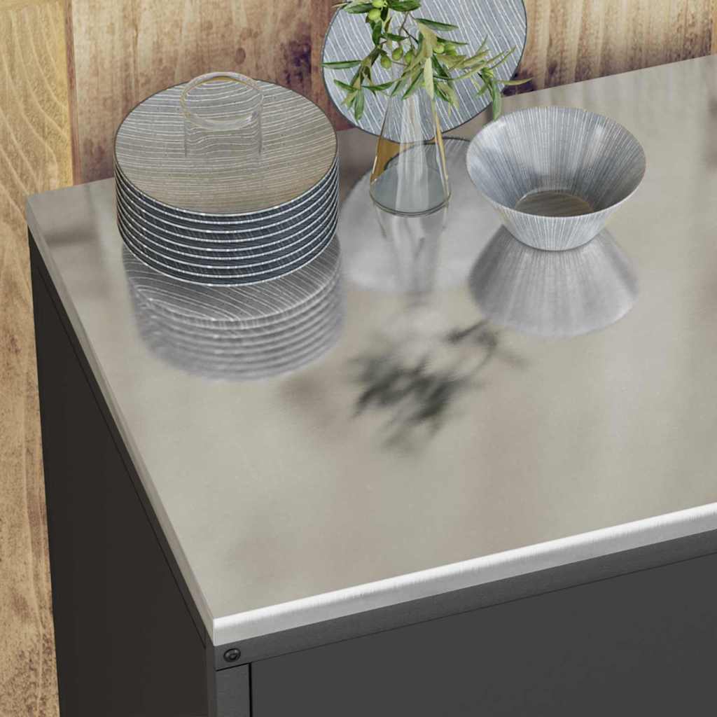 Kuhinjski set za pohranu HATTEM 3 pcs Crna Čelična vrata
