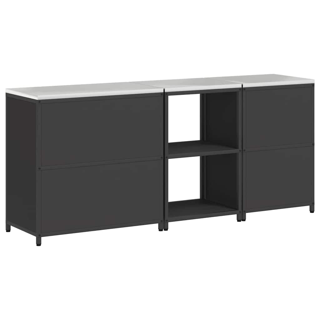 Kuhinjski set za pohranu HATTEM 3 pcs Crna Čelična vrata