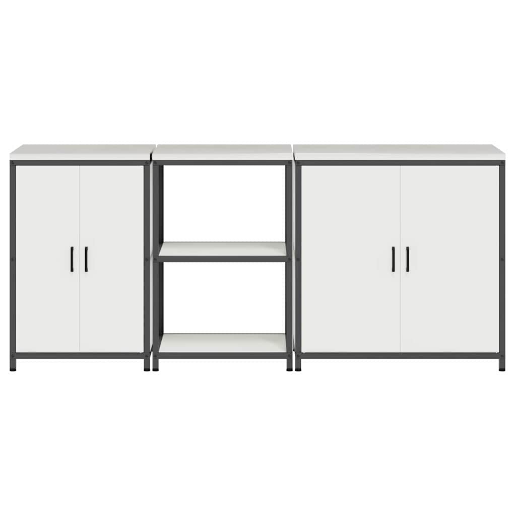 Kuhinjski set za pohranu HATTEM 3 pcs Bijela Čelična vrata